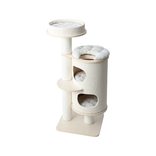 HONEYPOTCAT PURRING Plush & Sisal Barrel Cat Tower - 122cm