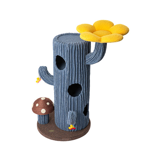 HONEYPOTCAT Solo Cactus Bloom Cat Tree - Blue 120.5cm