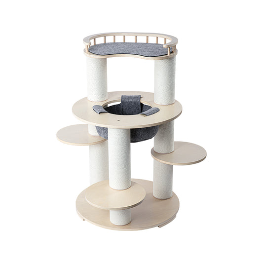 HONEYPOTCAT Harmony Wood Cat Tower Height-123cm